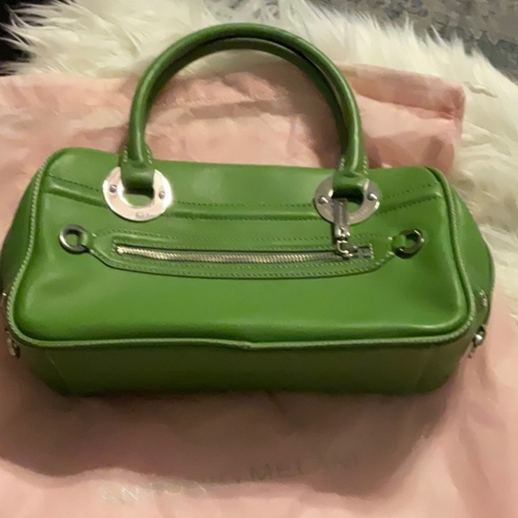 Antonio Melani Green Leather Handbag - Picture 1 of 10